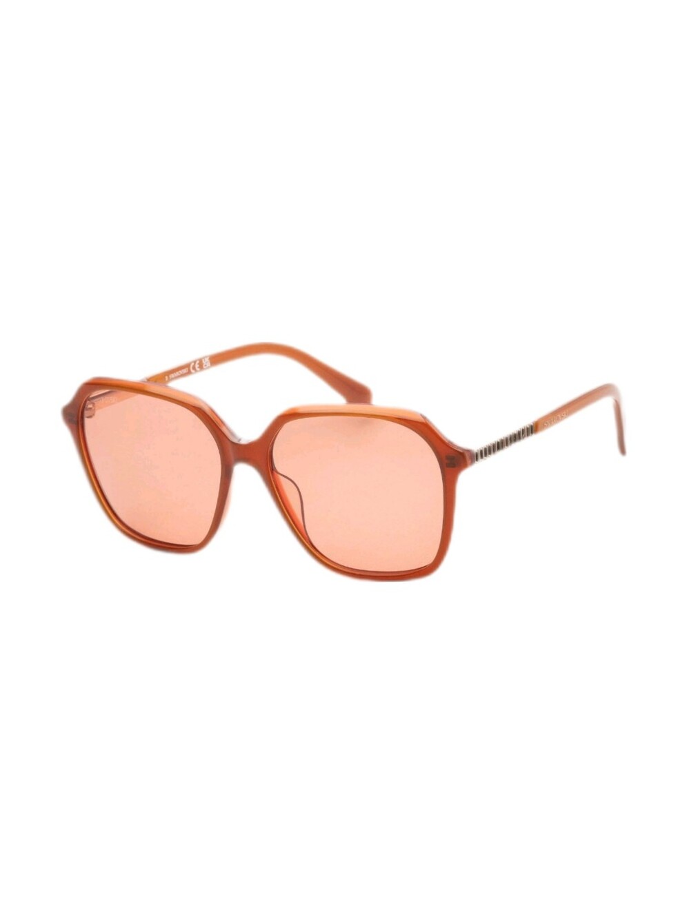 Swarovski Women's Orange Square Retro Sunglasses